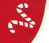 Handmade Christmas Tree Skirt in Felt - Candy Canes on Red - 60" - ARCADIA HOME